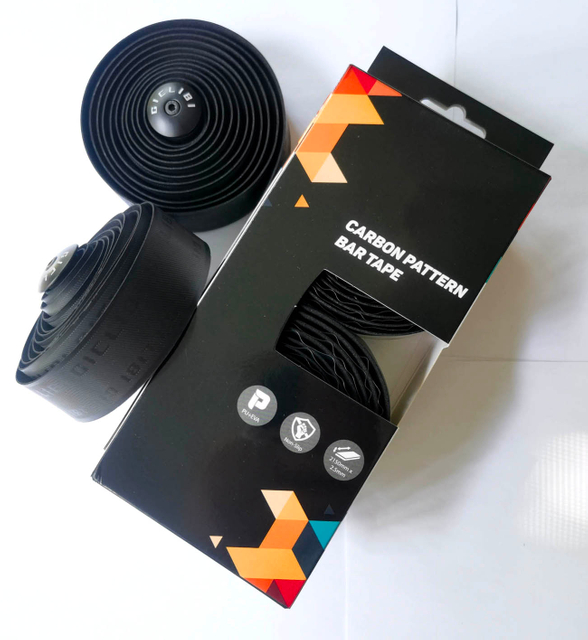 GICLIBI Bicycle Bar Tape, Bike Handlebar Tape, Road Bicycle Handlebar PU Tape, Black Cycling Grip Tape, with Adhesive Backs, Soft Comfortable, Wear Resistant Black
