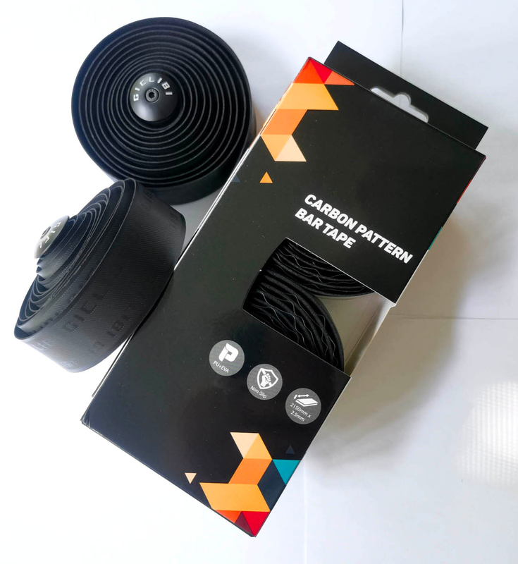 GICLIBI Bicycle Bar Tape, Bike Handlebar Tape, Road Bicycle Handlebar PU Tape, Black Cycling Grip Tape, with Adhesive Backs, Soft Comfortable, Wear Resistant Black