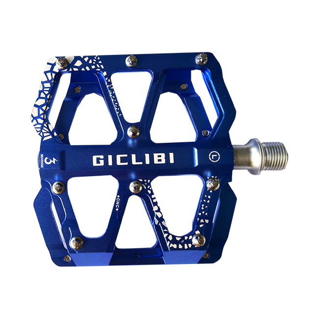 GICLIBI Aluminum Bicycle Pedals 3 Bearings CNC Machined Flat Pedals with Removable Anti-Skid Nails